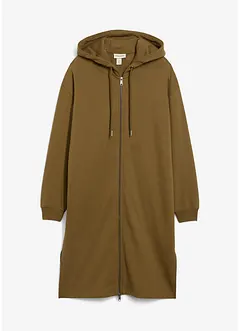 Felpa extra lunga con zip e spacchi laterali, bonprix