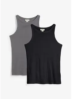 Top a costine in puro cotone biologico (pacco da 2), bonprix