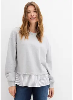 Felpa con inserto di camicia, bonprix