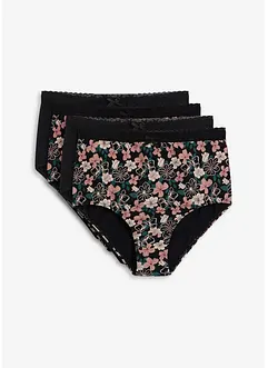 Slip a vita alta con cotone biologico (pacco da 4), bonprix