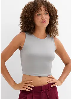 Top corto aderente (pacco da due), bonprix