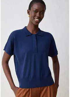 Maglia in filato fine misto seta con colletto a polo, bonprix