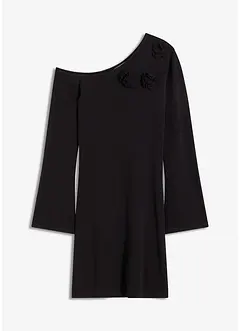Abito in maglia con fiori applicati, bonprix