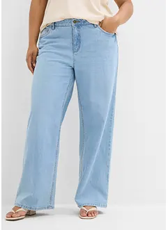 Jeans straight loose, vita media, bonprix