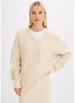 Cardigan in filato grosso di misto lana, bonprix