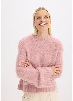 Maglione boxy in filato piumato soffice, bonprix