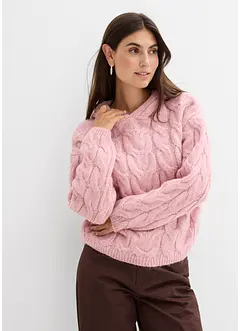 Maglione in filato grosso di misto lana morbido, bonprix