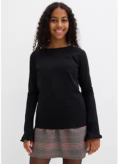 Maglia a maniche lunghe in misto cotone biologico elasticizzato, bonprix