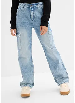 Jeans cargo larghi, vita media, bonprix