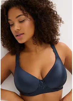 Reggiseno con coppe preformate, spalline imbottite e materiale lucido, bonprix