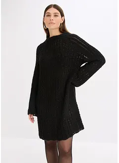 Miniabito in maglia leggermente trasparente con fiocco in satin, bonprix