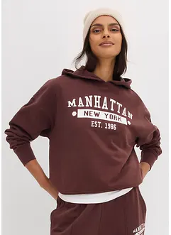 Felpa oversize con cappuccio in puro cotone, bonprix