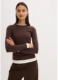 Maglia a maniche lunghe in misto cotone, bonprix