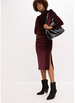 Abito midi in velluto morbido, bonprix