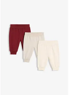 Pantaloni in felpa di cotone biologico (pacco da 3), bonprix