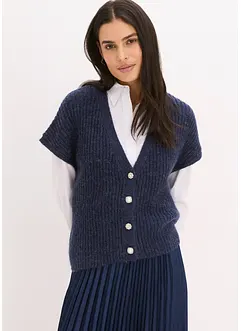 Gilet in maglia con bottoni decorativi e percentuale di lana, bonprix