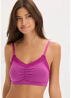 Reggiseno bustier con cotone biologico e pizzo, bonprix
