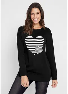 Maglia in cotone stampata a maniche lunghe, bonprix