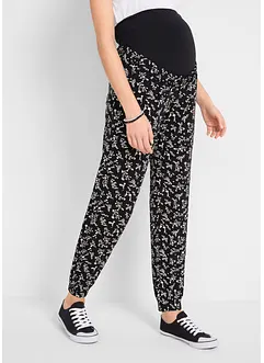 Pantaloni prémaman in misto viscosa con bella fantasia, loose fit, bonprix