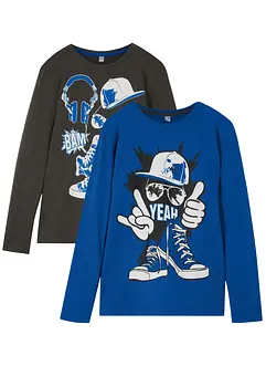 Maglia a maniche lunghe con cotone biologico (pacco da 2), bonprix