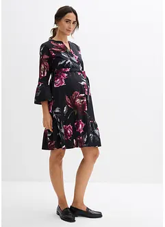 Abito chemisier prémaman / da allattamento in satin di puro cotone, bonprix