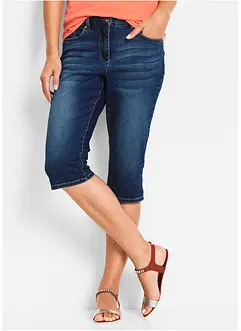 Bermuda in jeans con vita media parzialmente elasticizzata, bonprix