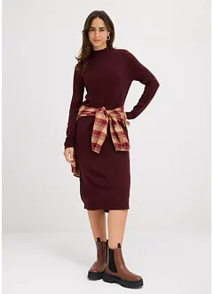 Abito in filato fine con colletto dritto, bonprix