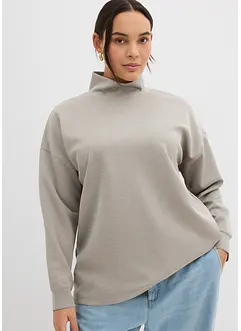 Felpa a collo alto in tessuto effetto neoprene, bonprix