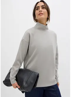 Felpa a collo alto in tessuto effetto neoprene, bonprix