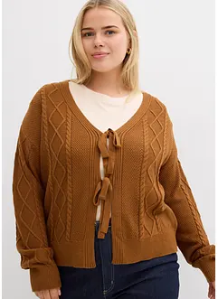 Cardigan di maglia con laccetti, bonprix