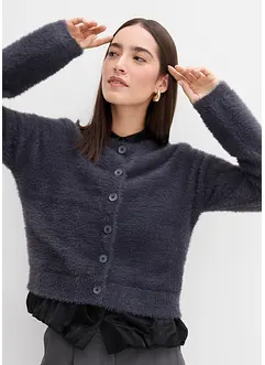 Cardigan in filato peloso di misto viscosa, bonprix