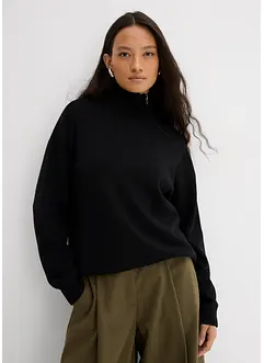 Maglione in misto viscosa con cerniera, bonprix
