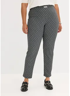 Pantaloni jacquard con elastico in vita e fibbia, bonprix