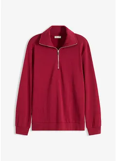 Felpa oversize con mezza zip, bonprix