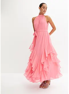 Abito in chiffon con volant, bonprix