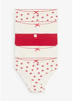 Slip in morbida maglia a costine con fiocchetto di raso (pacco da 5), bonprix