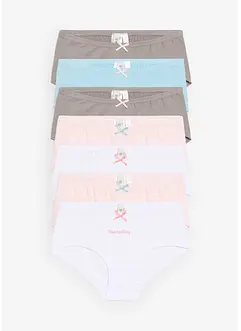 Culotte con cotone biologico morbido e fiocco in satin (pacco da 7), bonprix