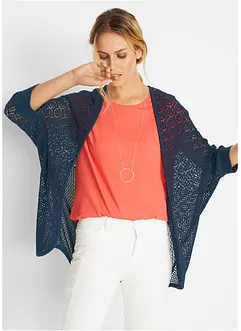 Cardigan lungo con motivo traforato, bonprix