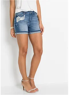 Shorts di jeans con applicazioni, vita media, bonprix