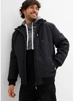 Giacca trapuntata invernale stile bomber con cappuccio, bonprix