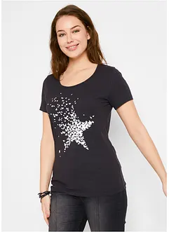 Maglia a maniche corte in filato fiammato, bonprix