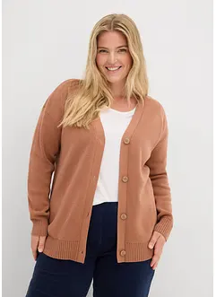 Cardigan in filato fine a coste Milano, bonprix