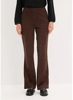 Pantaloni a gamba svasata in similpelle scamosciata, bonprix