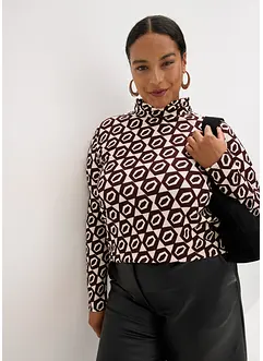 Maglia con colletto alto in tessuto strutturato, bonprix