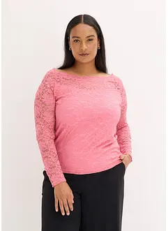 Maglia in pizzo a maniche lunghe, bonprix