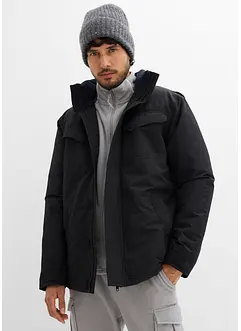 Giacca tecnica impermeabile con cappuccio arrotolabile e patte sulle spalle, bonprix