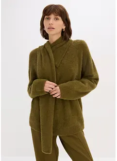 Maglione oversize con sciarpa, bonprix