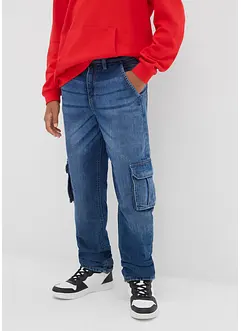 Jeans cargo termici loose fit con fodera in jersey, straight, bonprix
