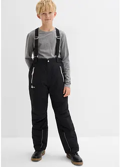 Pantaloni funzionali impermeabili con bretelle e dettagli riflettenti, bonprix