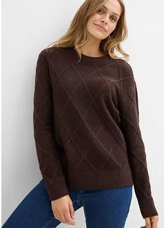 Maglione oversize con motivo a rombi, bonprix